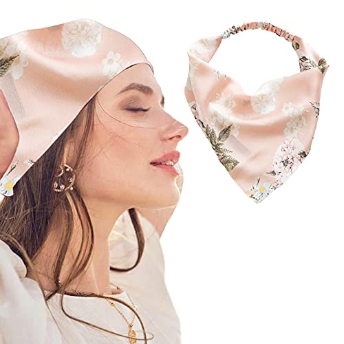 Mit Haar bedruckt 1 Schal Stück Kopftuch Krawatten Bandanas Haar Stirnbänder Boho Haarpflege Silk Scrunchie (One Size) von Feizikaw