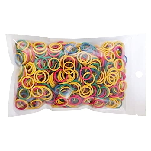 Starker Zug Ständig Einweg Kleines Gummiband Kinder Krawatte Zopf Seil Gummiband Ungefähr 1000 Zopfgummis Damen (Color, One Size) von Feizikaw