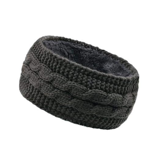 Winter Fleece Haar Zubehör Herbst Winter Wolle Gestrickte Stirnbänder Europäischen Warm Halten Sport Stirnbänder & Scrunchies Seide (D, 22X11CM) von Feizikaw