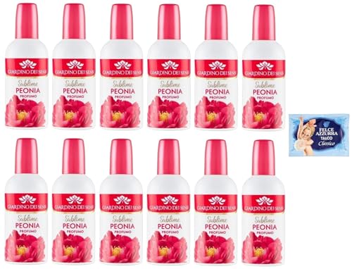 12er-Pack Giardino dei Sensi Profumo Sublime Peonia,Parfum für Damen Erhabene Pfingstrose 100ml + 1er-Pack Kostenlos Felce Azzurra Talkumpuder, 100g-Beutel von Felce Azzurra