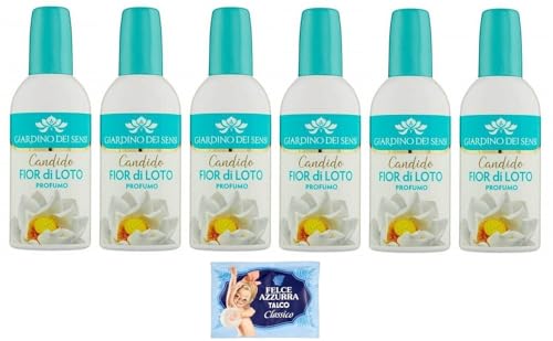 6er-Pack Giardino dei Sensi Profumo Fior di Loto,Parfum für Damen Lotus Blume 100ml + 1er-Pack Kostenlos Felce Azzurra Talkumpuder, 100g-Beutel von Felce Azzurra