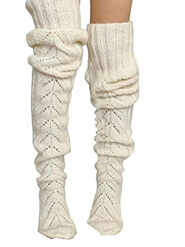 Frauen Lange Stiefelstrumpf Twist Strick über scharfe Socken Einfarbig Winter Warme Leggings Socken von Felcia