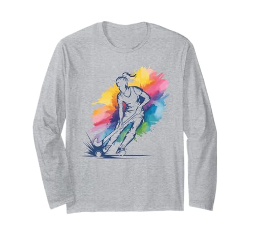 Feldhockey Spielerin Damen Zubehör Feldhockey Langarmshirt Feldhockey Spielerin Damen Zubehör Feldhockey Langarmshirt von Feldhockey Spieler Mädchen Geschenk Feldhockey
