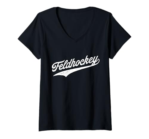 Damen Feldhockey Hockey - Field Hockey T-Shirt mit V-Ausschnitt Damen Feldhockey Hockey - Field Hockey T-Shirt mit V-Ausschnitt von Feldhockey Team Shop