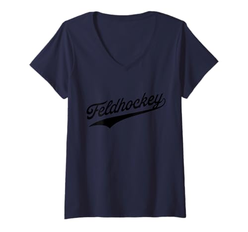 Damen Feldhockey Hockey - Field Hockey T-Shirt mit V-Ausschnitt Damen Feldhockey Hockey - Field Hockey T-Shirt mit V-Ausschnitt von Feldhockey Team Shop