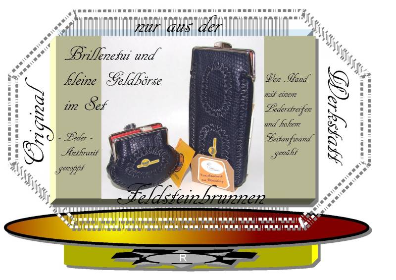Brillenetuis Set Aus Brillenetui Und Geldbörse Echtem Leder von Feldsteinbrunnen2