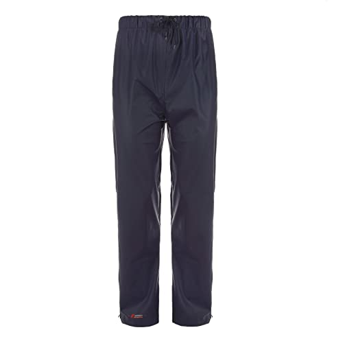 Feldtmann Unisex PU-Regenbundhose Profi - Regenhose Damen Herren Leichte Gummihose Winddicht Wasserdicht in Navy Größe L von Feldtmann