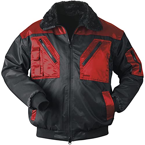 Piloten-Jacke 4 in 1 - Kragenfutter und Ärmel abtrennbar - schwarz/rot - Größe: S Piloten-Jacke 4 in 1 - Kragenfutter und Ärmel abtrennbar - schwarz/rot - Größe: S von Feldtmann