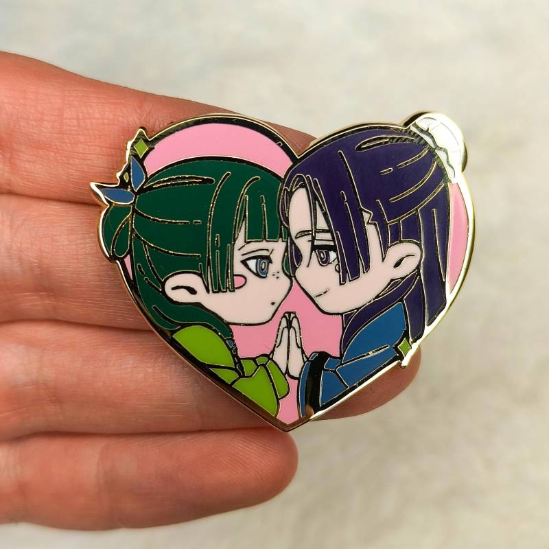 Anime Hard Enamel Pin - Jinshixmaomao Inspired Couple | Gold Plated, Heart-Shaped Anime Hard Enamel Pin - Jinshixmaomao Inspired Couple | Gold Plated, Heart-Shaped von FeliKimchi