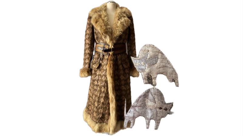 Penny Lane Vintage Penny Lane Mantel Büffel Gobelin Einzelstück Fell von FelicitasEnkel