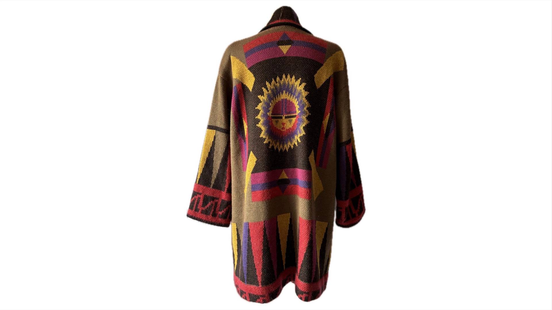 90S Designer Cardigan Bunter Strickmantel Mit Tollem Print Mohair von FelicitasEnkel