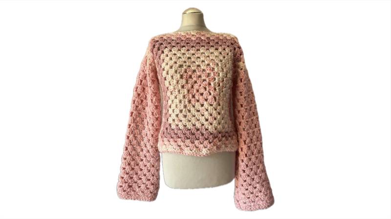 Vintage Crochet Häkelpullover Handarbeit - Unikat von FelicitasEnkel