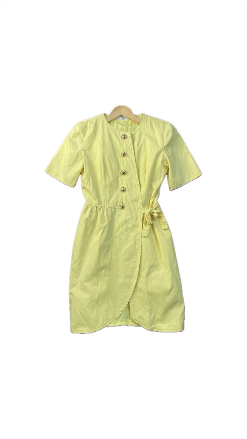 Valentino Vintage Valentino Miss V Wickelkleid Zitronengelb 80S von FelicitasEnkel