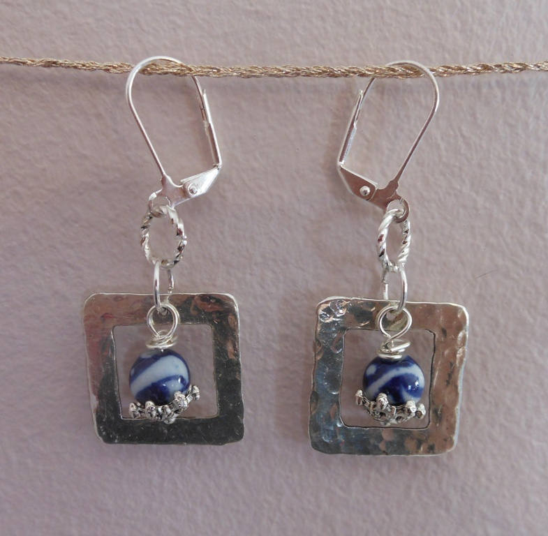 Handgefertigte Sterling Silber & Porzellan Ohrringe Handgefertigte Sterling Silber & Porzellan Ohrringe von Felicitygrace55