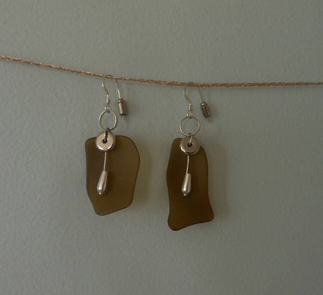 Meerglas Und Silber Ohrringe Meerglas Und Silber Ohrringe von Felicitygrace55