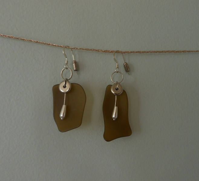 Meerglas Und Silber Ohrringe Meerglas Und Silber Ohrringe von Felicitygrace55
