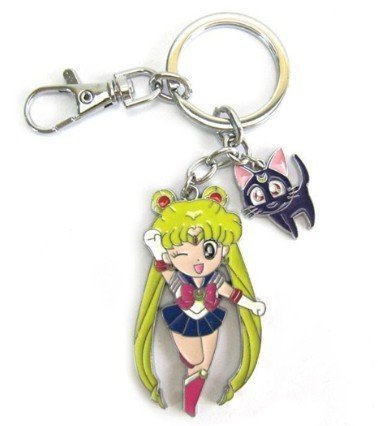 Sailor Moon Tsukino Usagi with cat Key chain Keyring keychain von Felico