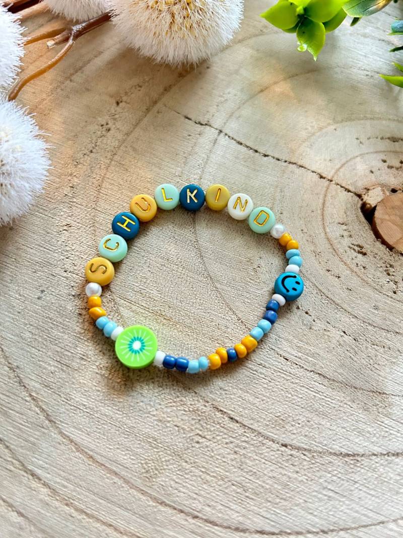 Kinder/Perlenarmband Einschulung Schulkind Junge Armband Schulanfang 2024 von FelinisWelt