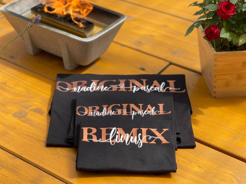 3Er Shirt-Set/Eltern + Kind Personalisierte Family T-Shirts Geschenk Mama Papa Familien Shirts Für Stolze Schwarz von FelinusDruck