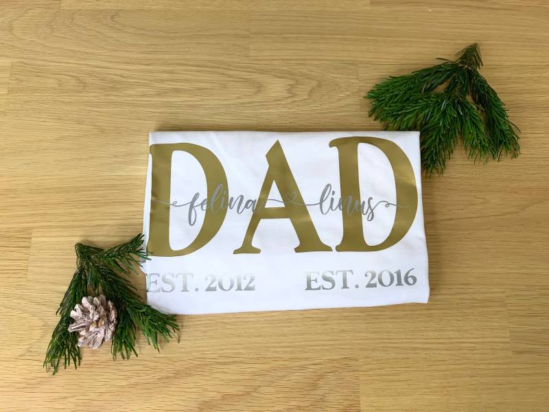 Dad Shirt/Personalisiertes Vater T-Shirt Geschenk Papa Vatertag Familien Weiß Xs-5Xl von FelinusDruck