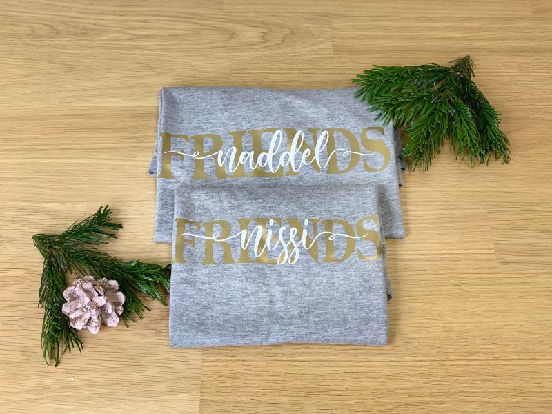 Friends 2Er Shirt-Set/Personalisierte Friends T-Shirts Geschenk Bff/ Abf Bf Shirts Für Beste Freunde/ Grau von FelinusDruck