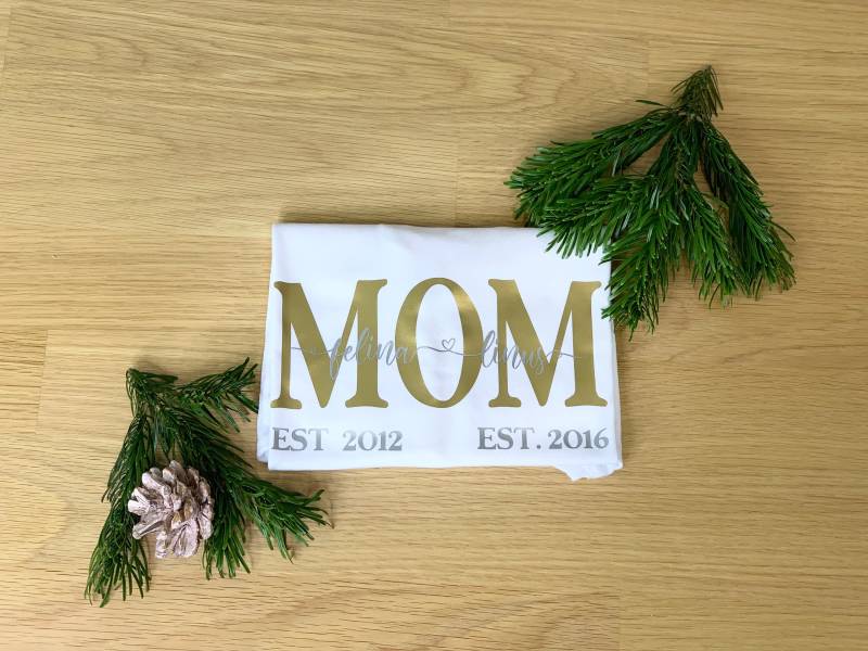 Mom Shirt/Personalisiertes Mutter T-Shirt Geschenk Mama Muttertag Familien Weiß Xs-5Xl von FelinusDruck