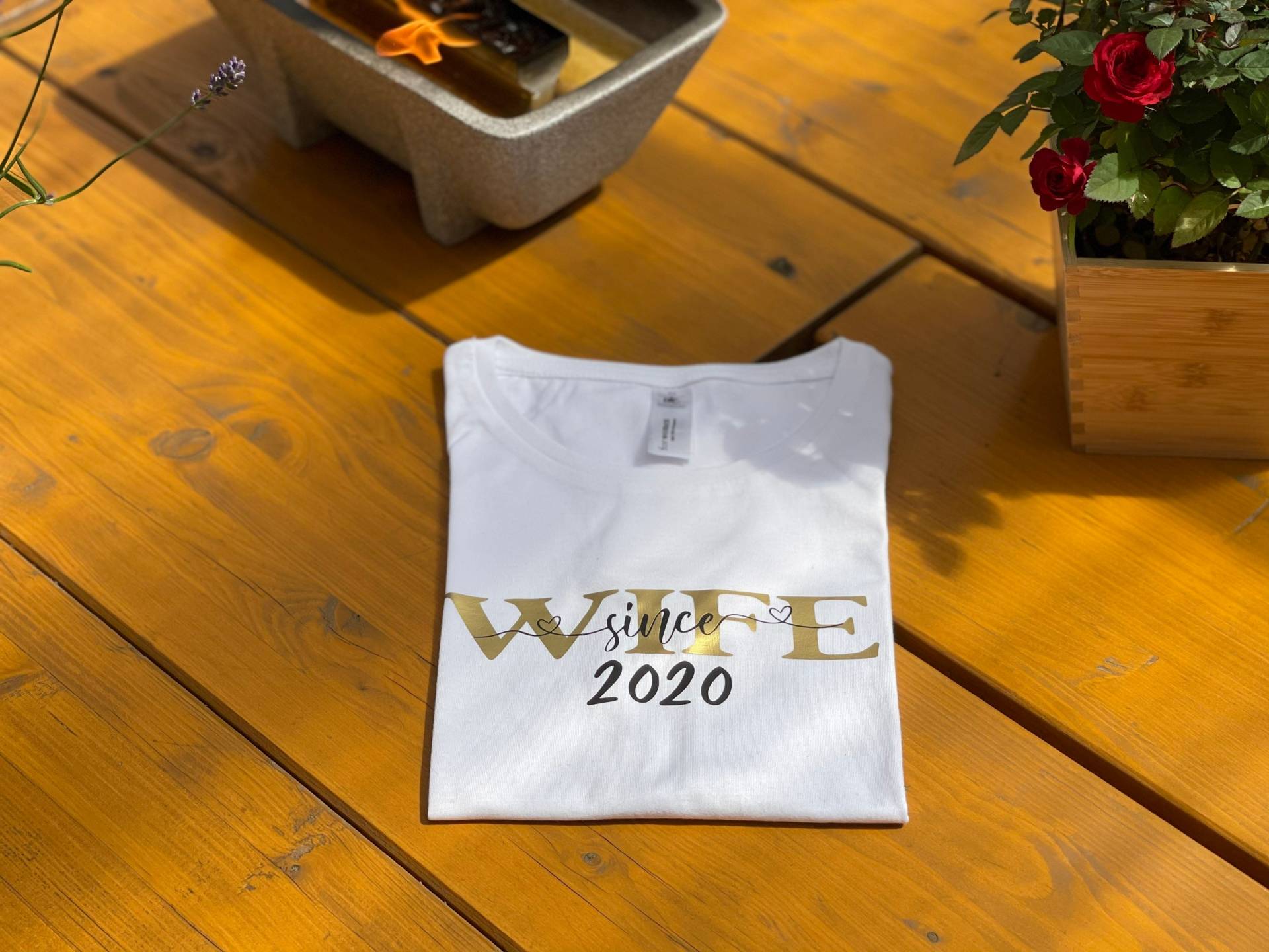 Wife Shirt/Personalisiertes Hochzeit Ehefrau T-Shirt Geschenk Mama Wedding Muttertag /Familien Weiß Xs-5Xl von FelinusDruck