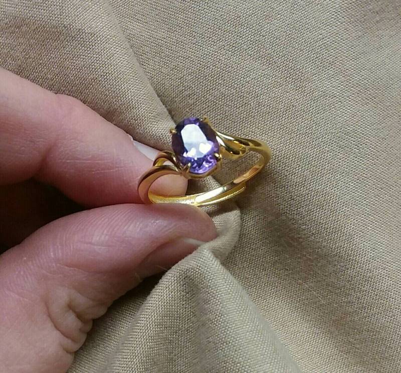 Amethyst Und Gold Vermeil Ring-Größenverstellbar Us 6-9 von FelisLapis