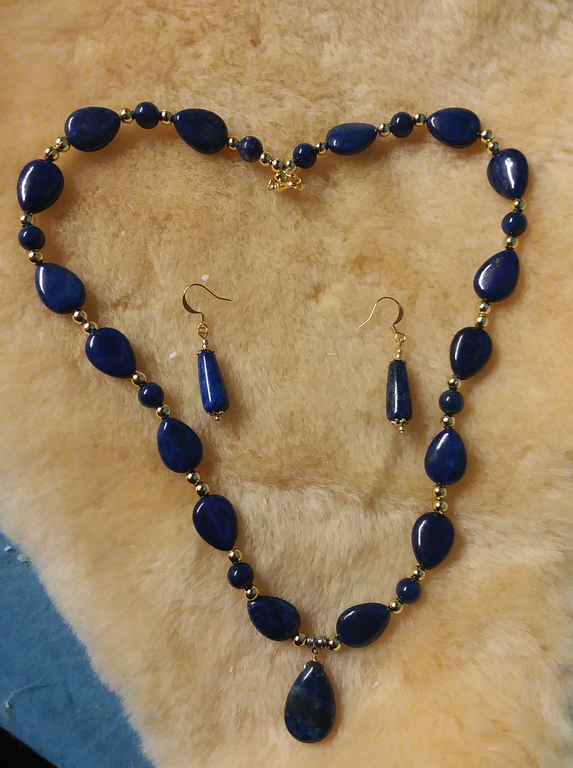 Lapislazuli Halskette Ohrring Set Lapislazuli Halskette Ohrring Set von FelisLapis