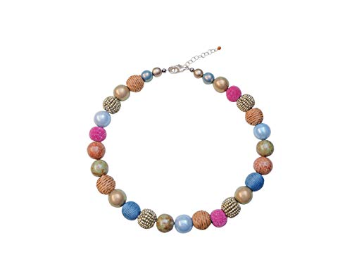Feliss Handmade: Ketten aus Perlen, Halskette Damen. Statement Kette 45 cm lang in Boho Style. Choker Halsband, aesthetic Necklace Schmuck. Beads Perlenkette für Frauen in bunt mit Glasperlen von Feliss