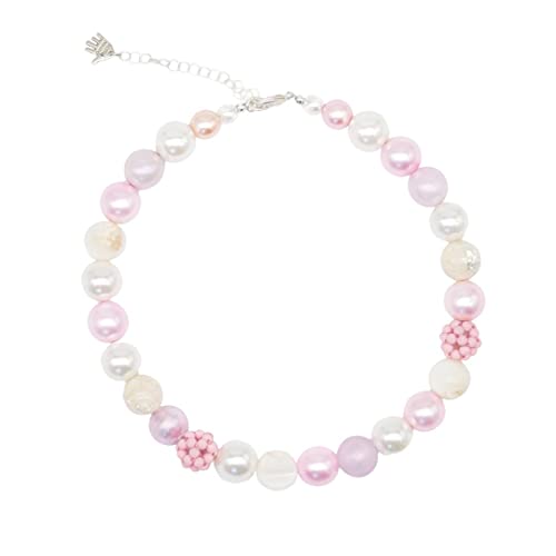 Feliss Handmade: Ketten aus Perlen, Halskette Damen. Statement Kette 45 cm lang in Boho Style. Choker Halsband, aesthetic Necklace Schmuck. Beads Perlenkette für Frauen in rosa mit Glasperlen von Feliss