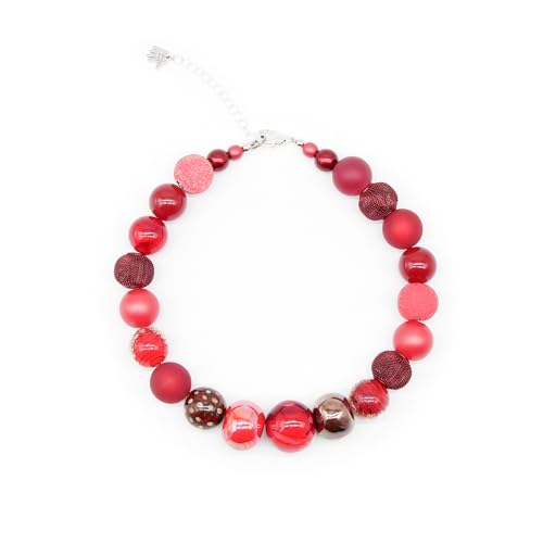 Feliss Handmade: Ketten aus Perlen Halskette Damen Statement Kette 45 cm lang in Boho Style. Choker Halsband Schmuck. Beads Perlenkette Frauen dunkelrot Feliss Handmade: Ketten aus Perlen Halskette Damen Statement Kette 45 cm lang in Boho Style. Choker Halsband Schmuck. Beads Perlenkette Frauen dunkelrot von Feliss