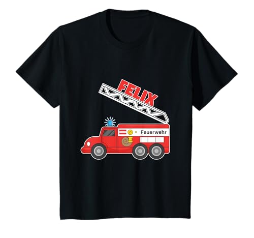Kinder Feuerwehr Feuerwehrauto Feuerwehrmann Name Felix T-Shirt Kinder Feuerwehr Feuerwehrauto Feuerwehrmann Name Felix T-Shirt von Felix Feuerwehr Geschenk
