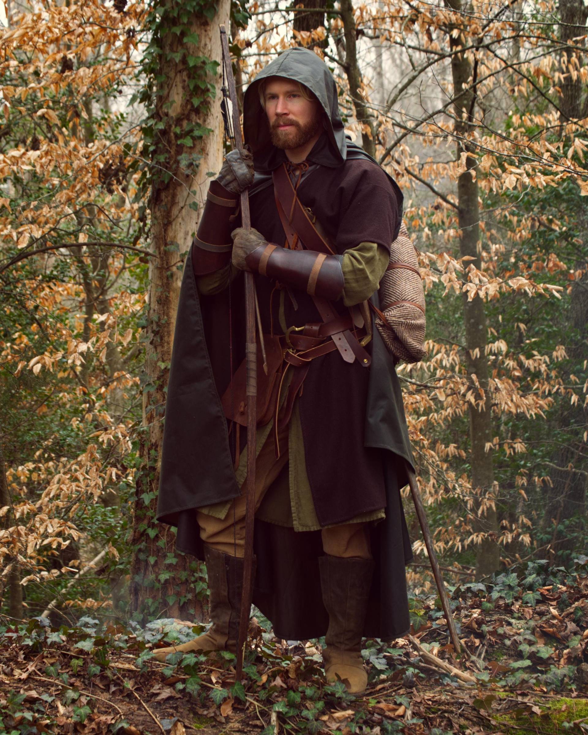 Gewachster Canvas Waldläufer-Umhang - Wasserdichter Mittelalter-Umhang von FellAndFair