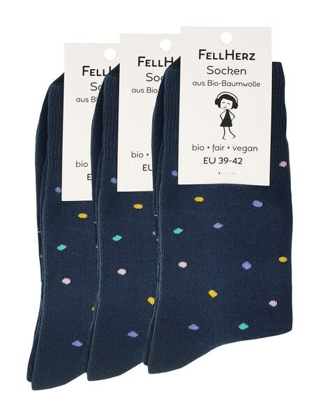 FellHerz 3er Pack Kuschel-Socken mit Bio-Baumwolle Konfetti von FellHerz