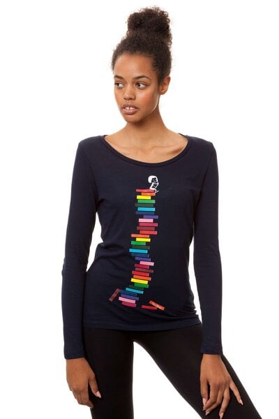 FellHerz Damen Longsleeve Books Girl Bio Fair von FellHerz