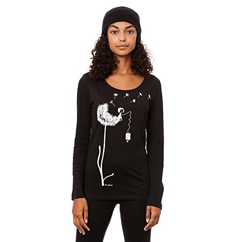 FellHerz Damen Longsleeve Pusteblume Black Bio, Fair und Vegan FellHerz Damen Longsleeve Pusteblume Black Bio, Fair und Vegan von FellHerz