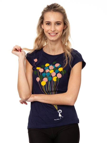 FellHerz Damen T-Shirt Balloons Girl Bio Fair von FellHerz