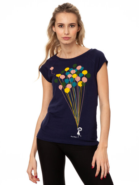 FellHerz Damen T-Shirt Balloons Girl Bio Fair von FellHerz