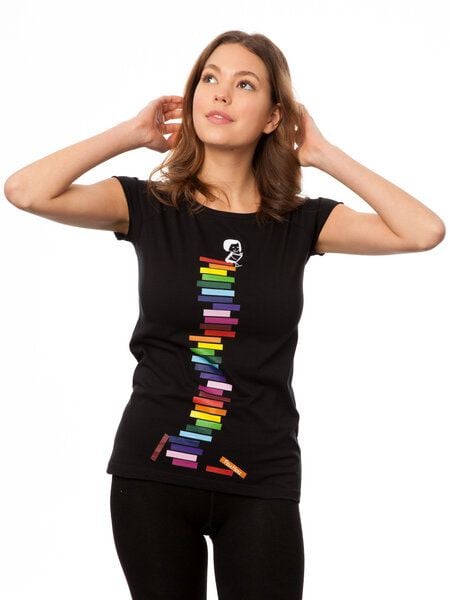 FellHerz Damen T-Shirt Books Girl Bio Fair von FellHerz