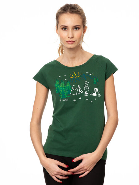 FellHerz Damen T-Shirt Camping Girl bio & fair & vegan von FellHerz