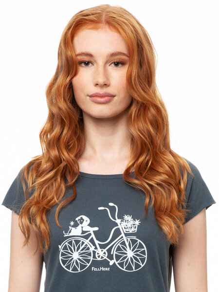 FellHerz Damen T-Shirt Fahrrad-Mädchen Bio & Fair & Vegan von FellHerz