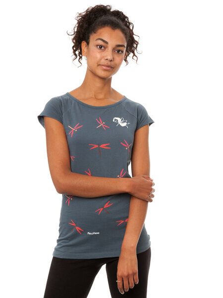FellHerz Damen T-Shirt Libellenmädchen Bio Fair von FellHerz