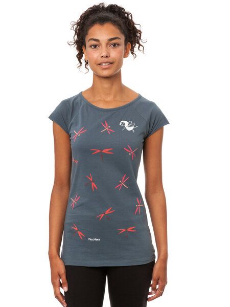 FellHerz Damen T-Shirt Libellenmädchen Bio Fair von FellHerz