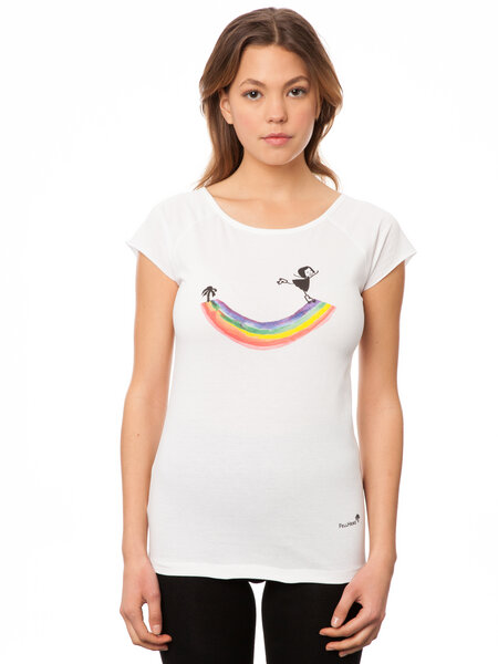 FellHerz Damen T-Shirt Rainbow Girl von FellHerz