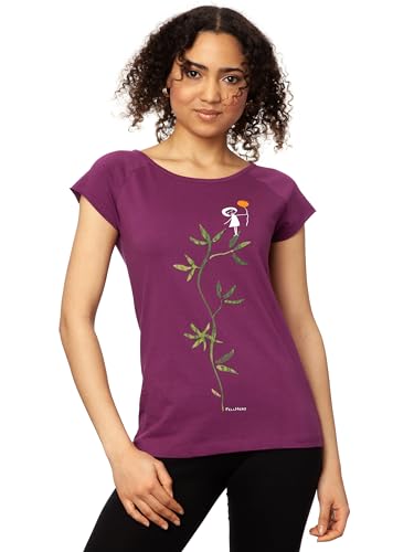 FellHerz Damen T-Shirt Schaukelmädchen Berry Bio, Fair und Vegan, Größe M von FellHerz