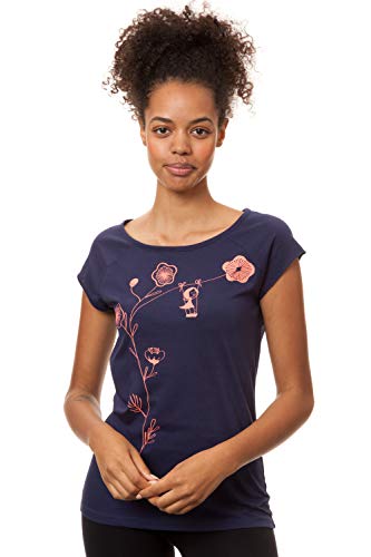 FellHerz Damen T-Shirt Schaukelmädchen Bio, Fair und Vegan (Dunkelblau, XS) von FellHerz