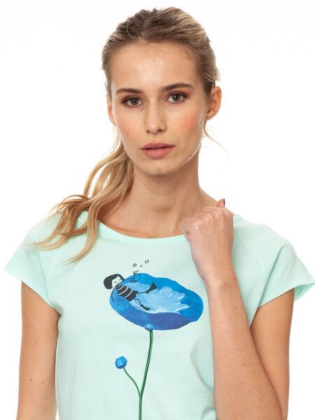 FellHerz Damen T-Shirt Swimming Pool moonlight jade bio & fair & vegan von FellHerz