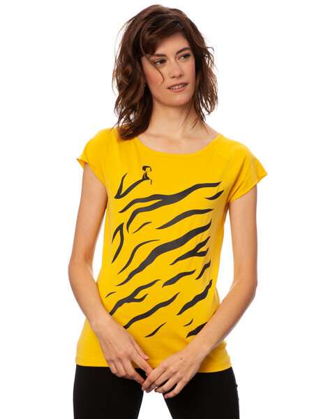 FellHerz Damen T-Shirt Tiger Girl sunshine von FellHerz