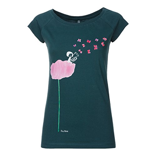 FellHerz Damen T-Shirt Tubamädchen Petrol Bio Fair, Größe:XXL von FellHerz
